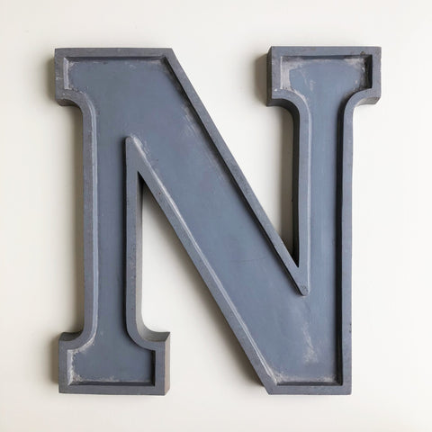 N - 12 Inch Silver Letter Metal