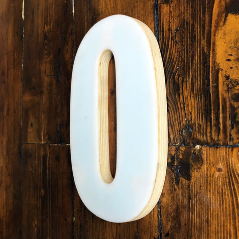 O or 0 - Medium Factory Shop Letter Ply Wood & Perspex