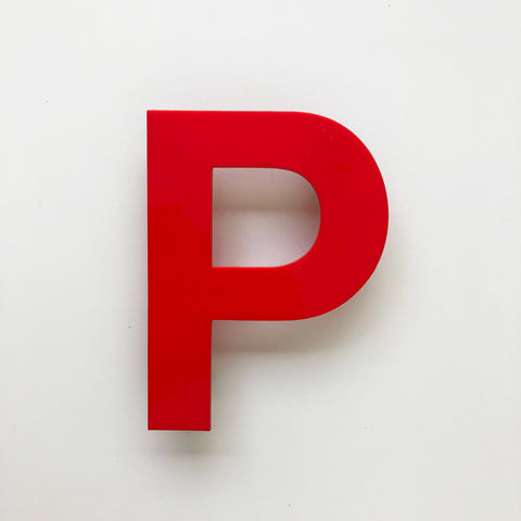 P - Medium Red Cinema Letter Type1
