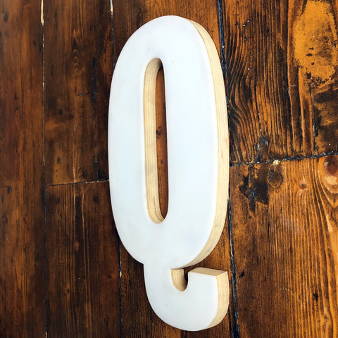 Q - Medium Factory Shop Letter Ply Wood & Perspex