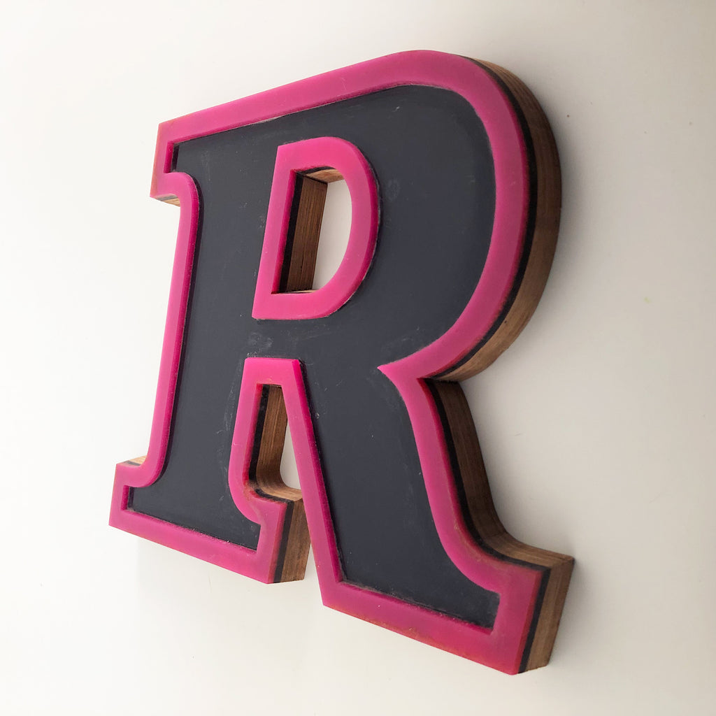 R - Medium Factory Shop Letter Ply Wood & Perspex R - Medium Factory Shop Letter Ply Wood & Perspex