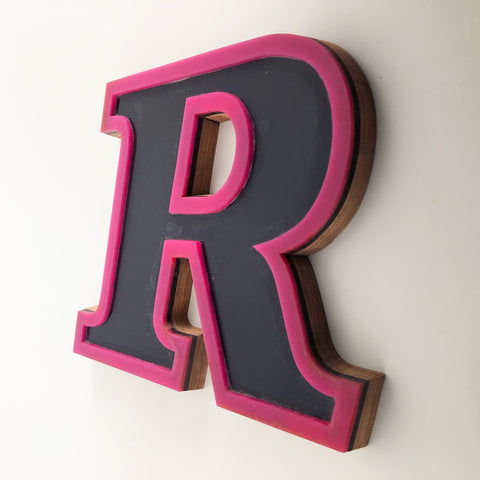 R - Medium Factory Shop Letter Ply Wood & Perspex