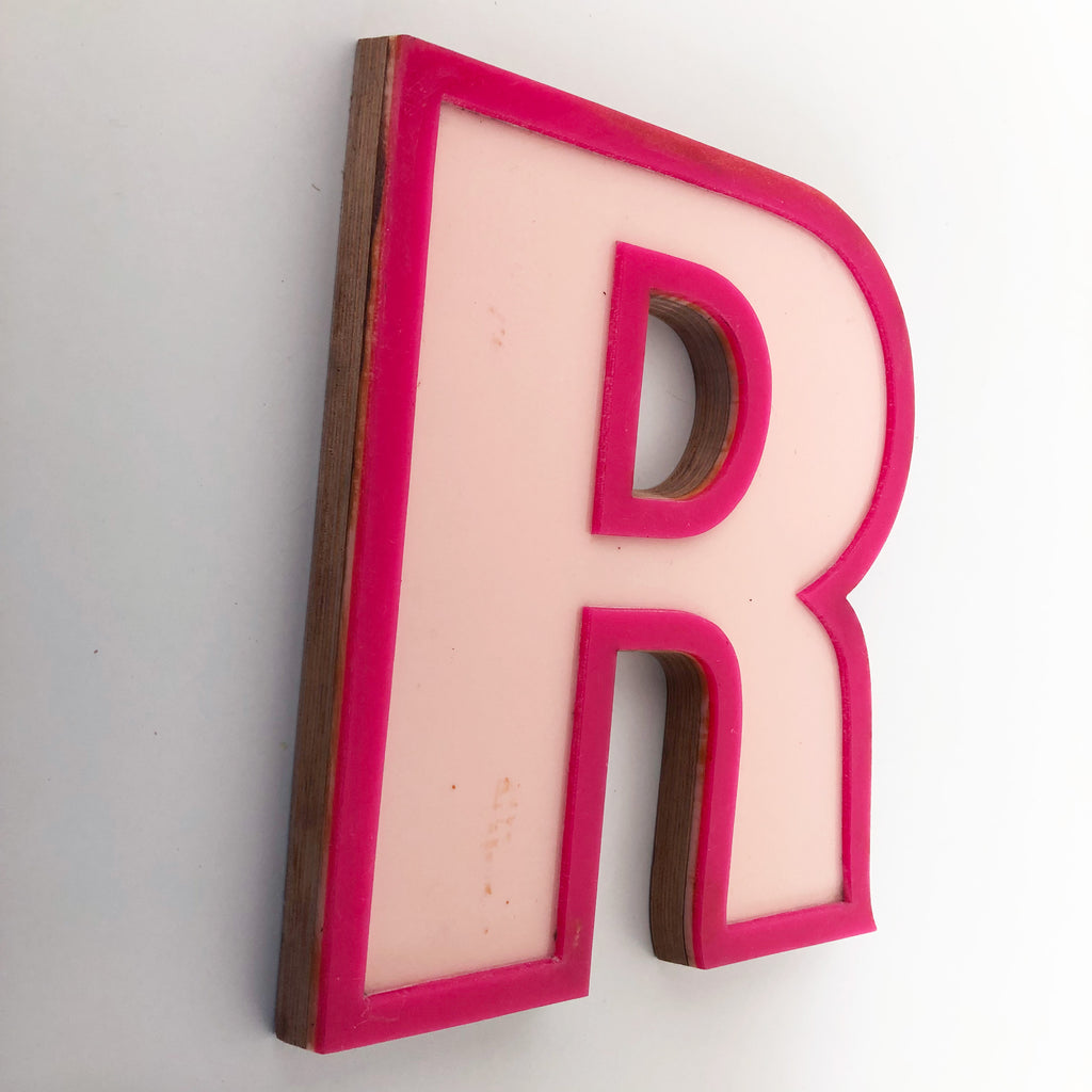R - Medium Factory Shop Letter Ply Wood & Perspex R - Medium Factory Shop Letter Ply Wood & Perspex
