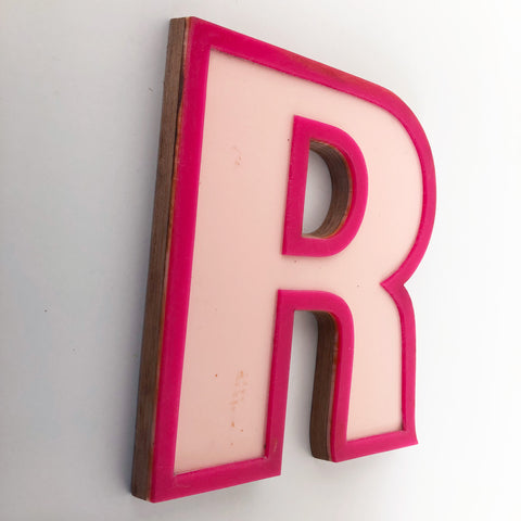 R - Medium Factory Shop Letter Ply Wood & Perspex