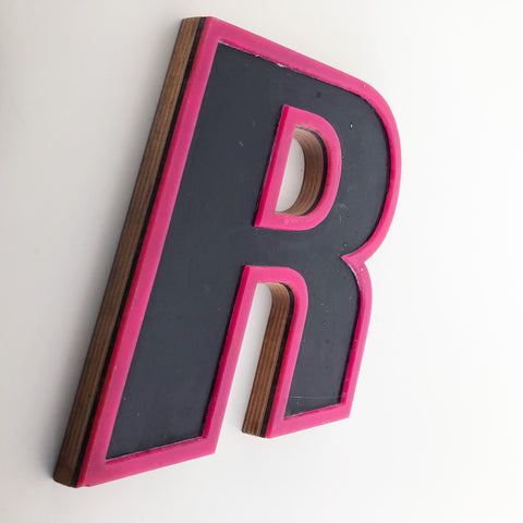 R - Medium Factory Shop Letter Ply Wood & Perspex