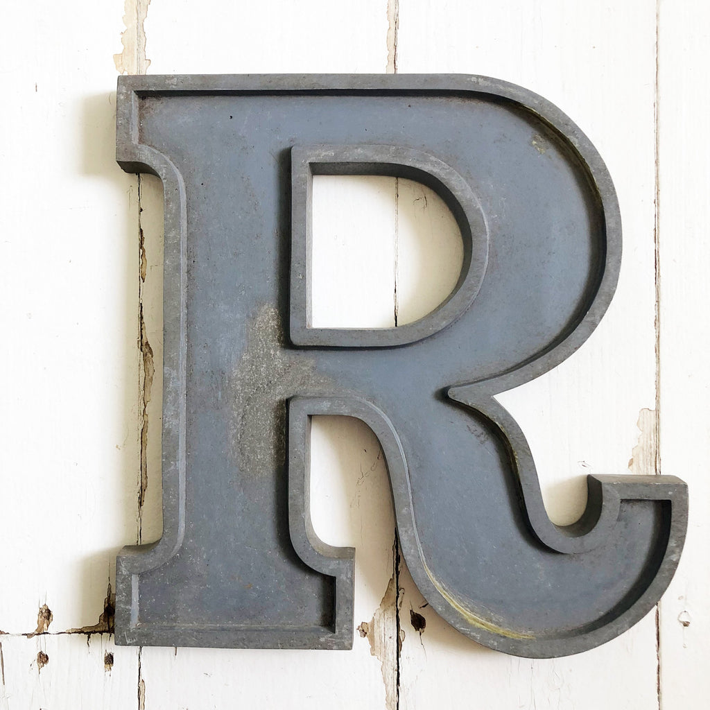 R - 12 Inch Silver Letter Metal R - 12 Inch Silver Letter Metal