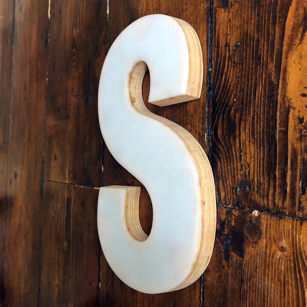 S - Medium Factory Shop Letter Ply Wood & Perspex S - Medium Factory Shop Letter Ply Wood & Perspex