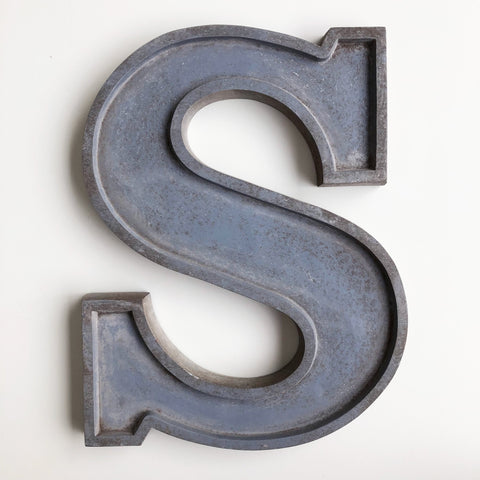 S - 12 Inch Silver Letter Metal