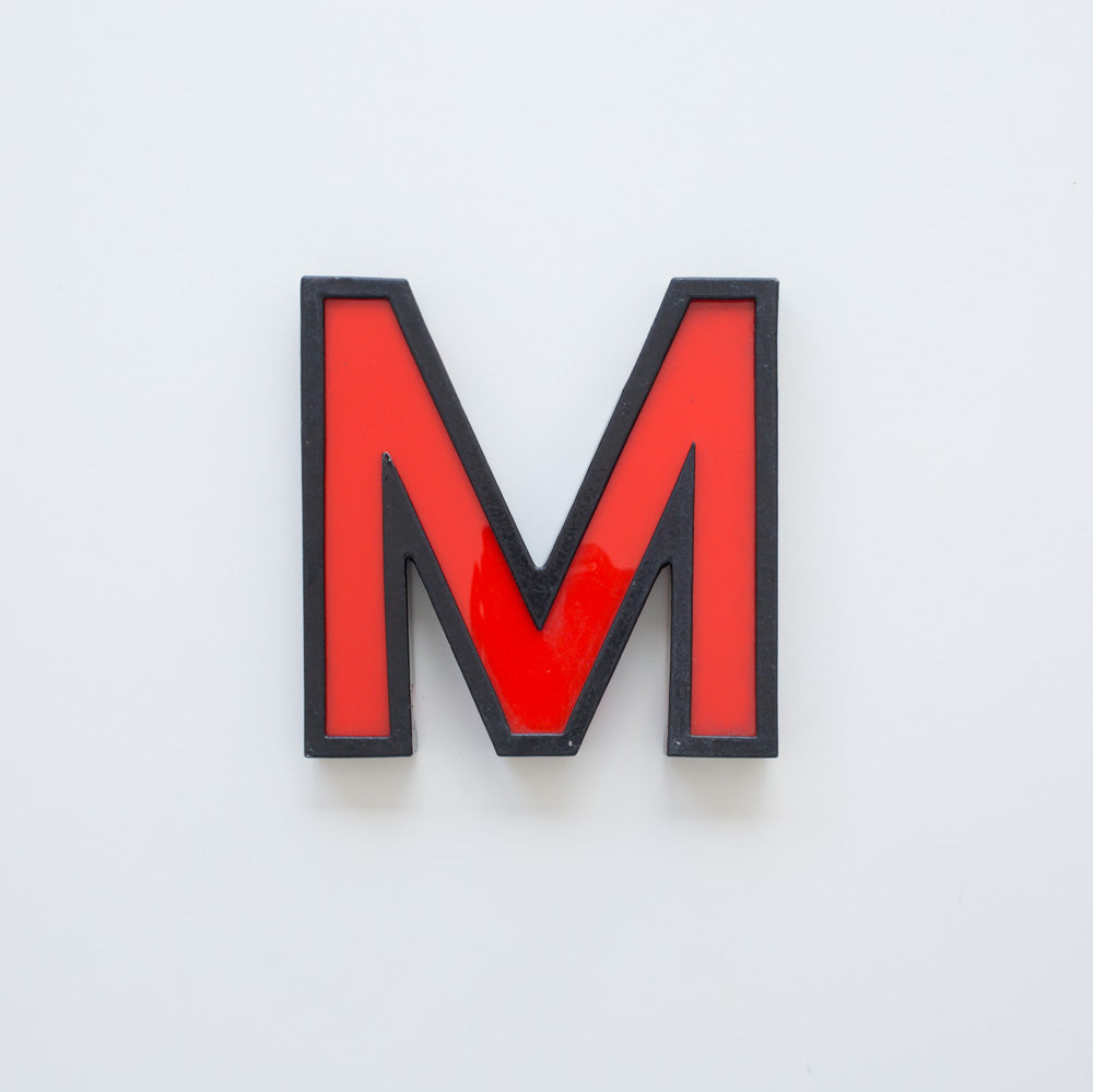 M - 8 Inch Metal Perspex Cinema Letter M - 8 Inch Metal Perspex Cinema Letter