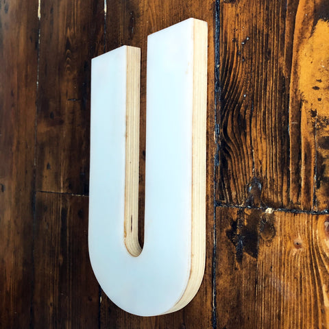 U - Medium Factory Shop Letter Ply Wood & Perspex
