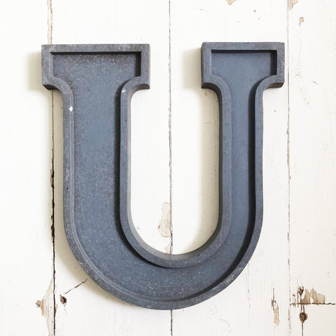 U - 12 Inch Silver Letter Metal