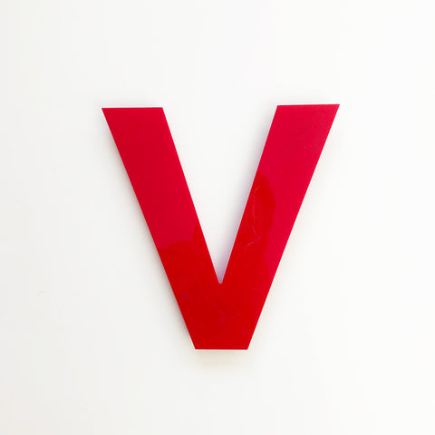 V - Medium Red Cinema Letter Type2