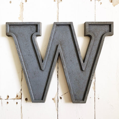 W - 12 Inch Silver Letter Metal