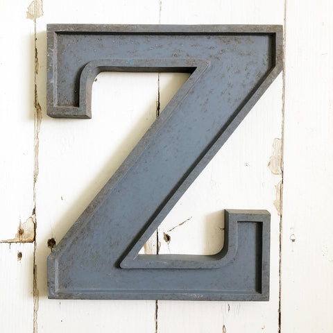 Z - 12 Inch Silver Letter Metal