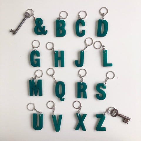 Reclaimed Letter Keyrings - Green Perspex