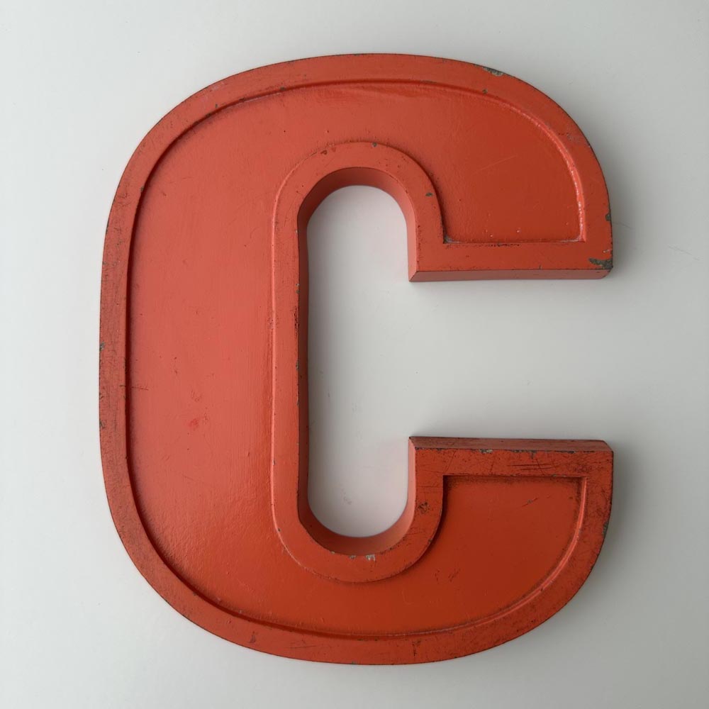 C - 9 Inch Orange Metal Letter