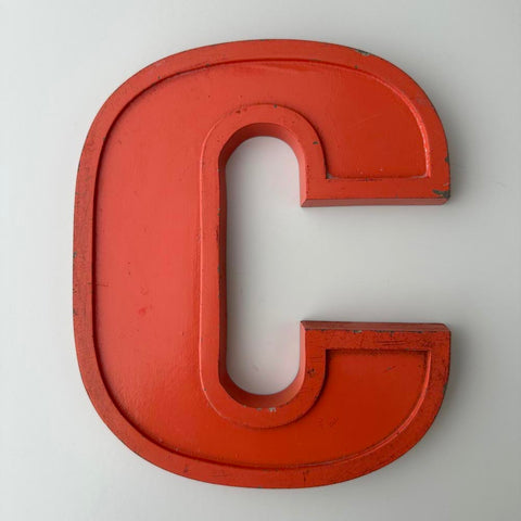 C - 9 Inch Orange Metal Letter