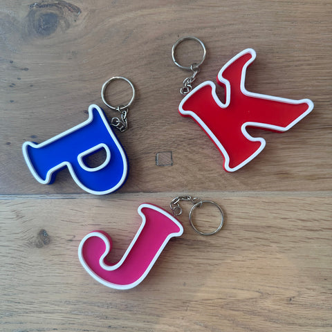 Retro Styled Letter Keyrings