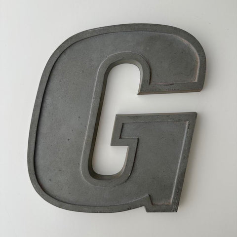 G - 9 Inch Grey Silver Italic Metal Letter