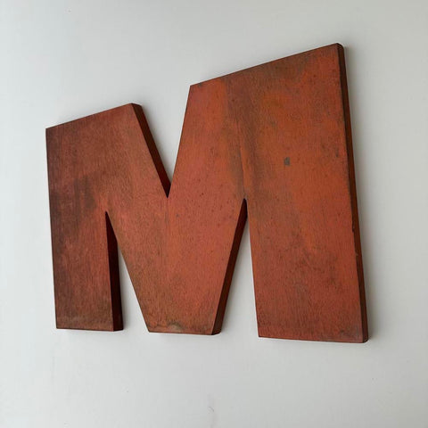 M - 9 Inch Wooden Factory Shop Letter