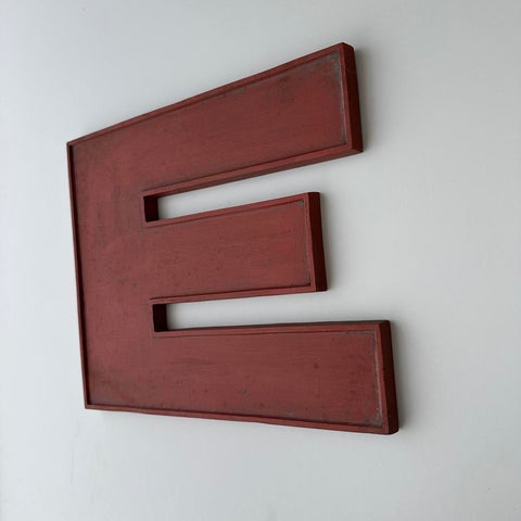E - 9 Inch Wooden Factory Shop Letter