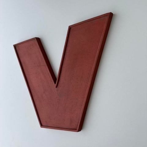 V - 9 Inch Wooden Factory Shop Letter
