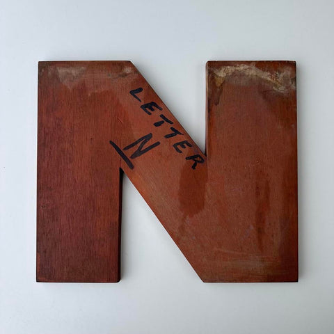 N - 9 Inch Wooden Factory Shop Letter