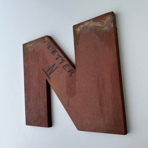N - 9 Inch Wooden Factory Shop Letter