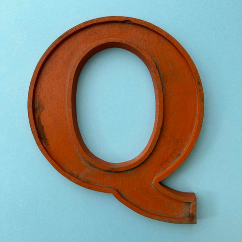Q - 10 Inch Wooden Factory Shop Letter