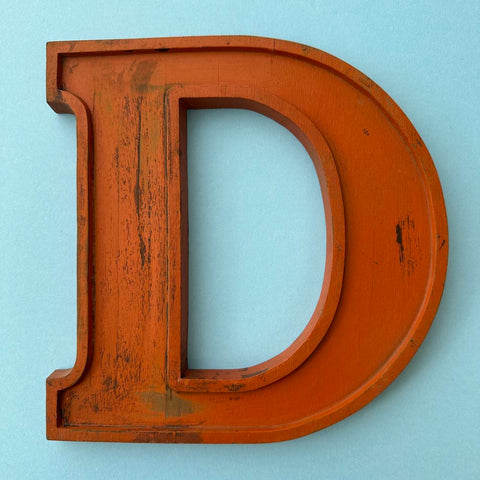 D - 10 Inch Wooden Factory Shop Letter