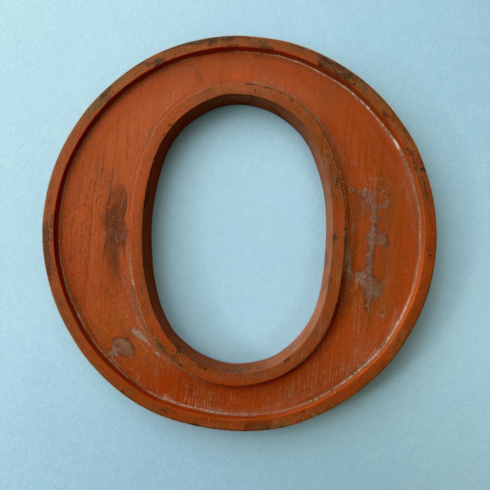 O - 10 Inch Wooden Factory Shop Letter