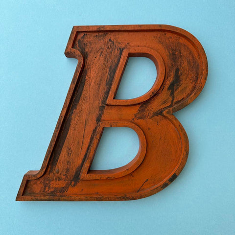 B - 10 Inch Wooden Factory Shop Letter