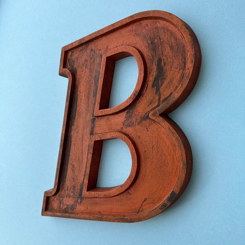 B - 10 Inch Wooden Factory Shop Letter