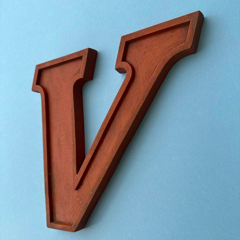 V - 10 Inch Wooden Factory Shop Letter