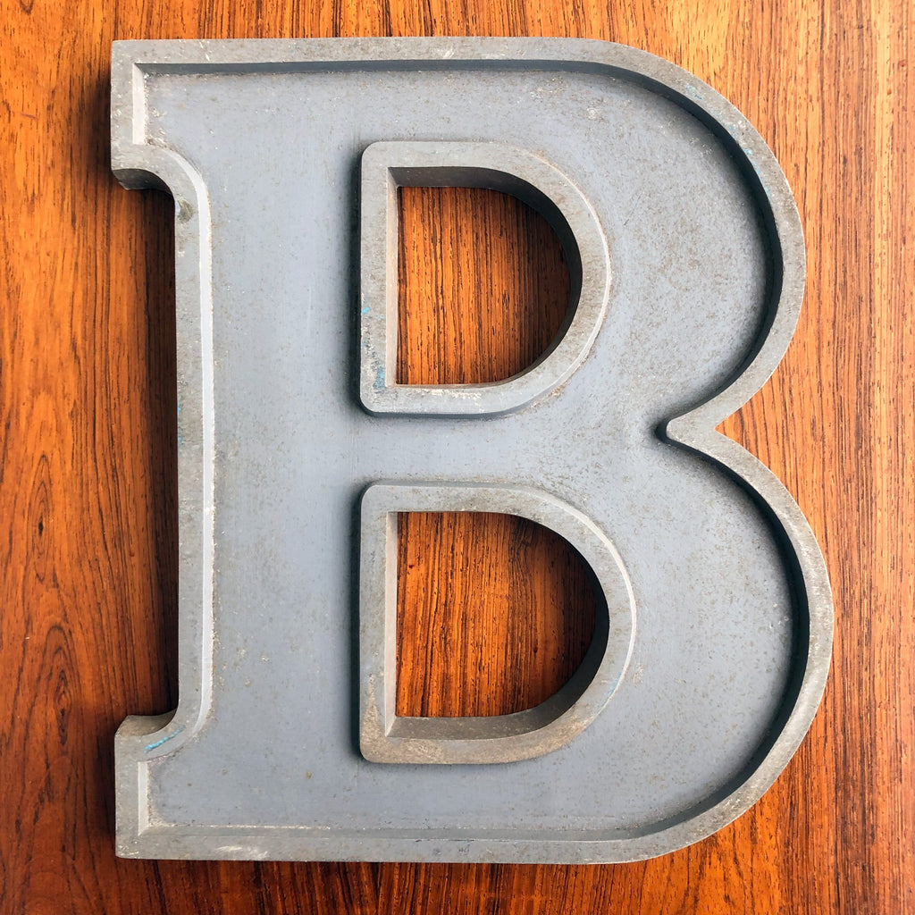 B - 12 Inch Silver Letter Metal