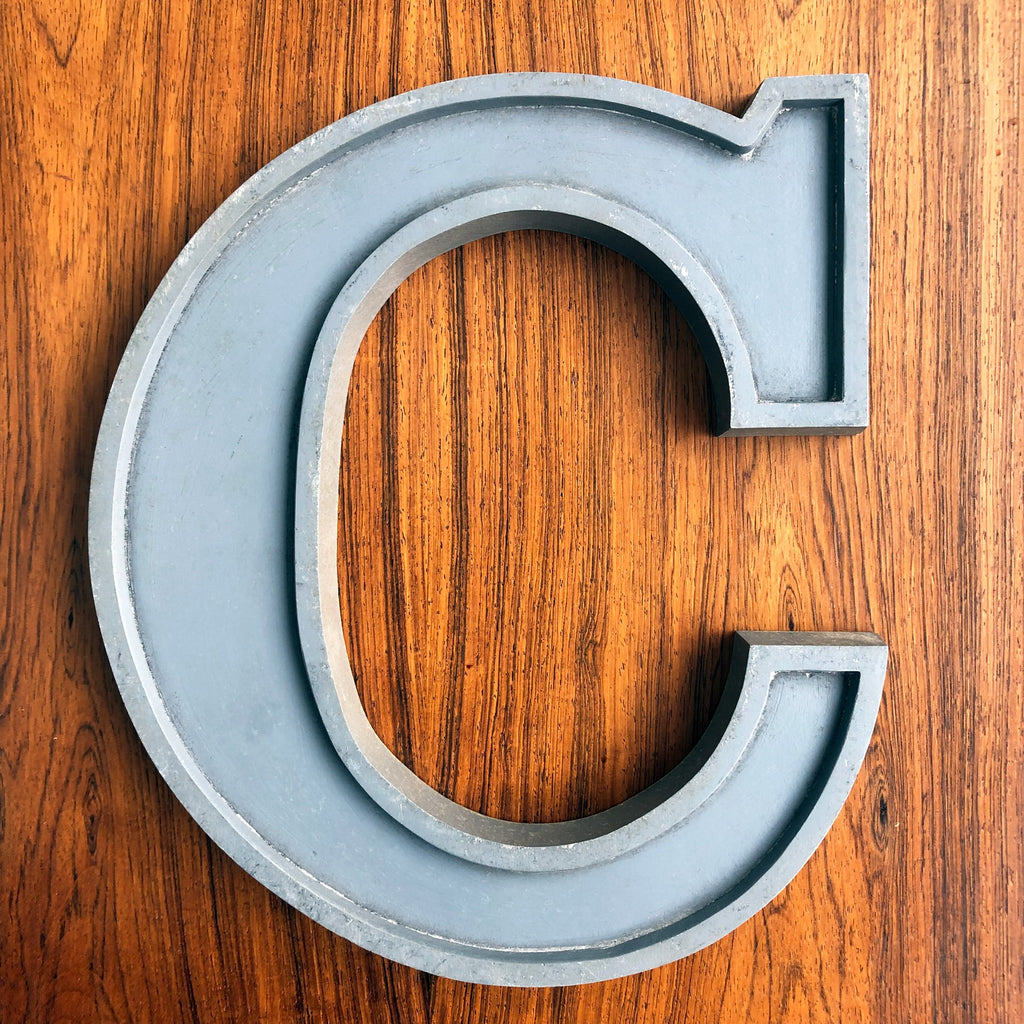 C - 12 Inch Silver Letter Metal