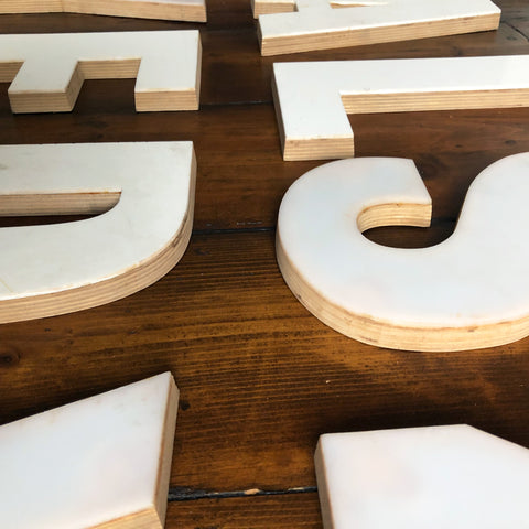 Medium Factory Shop Letter Ply Wood & Perspex