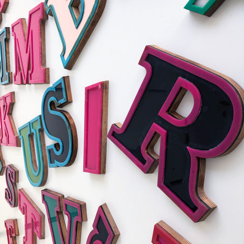 A - Medium Factory Shop Letter Ply Wood & Perspex