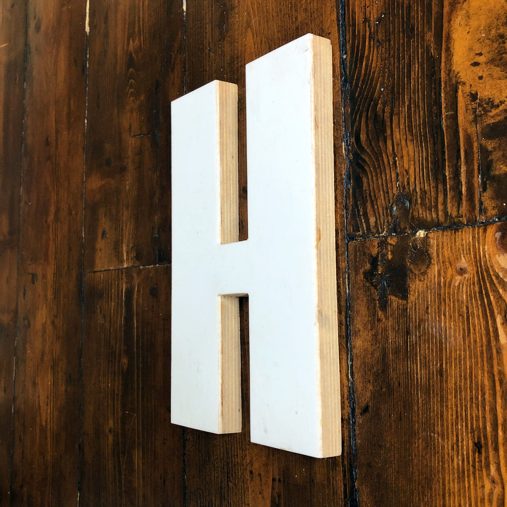 H - Medium Factory Shop Letter Ply Wood & Perspex
