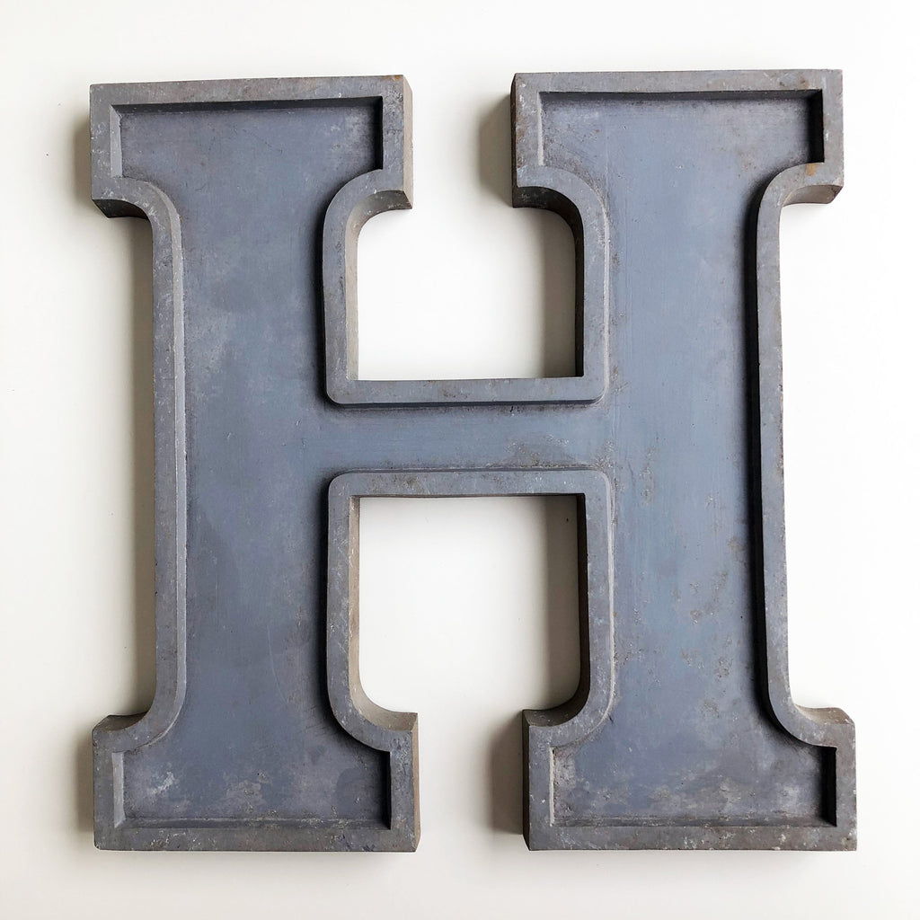 H - 12 Inch Silver Letter Metal