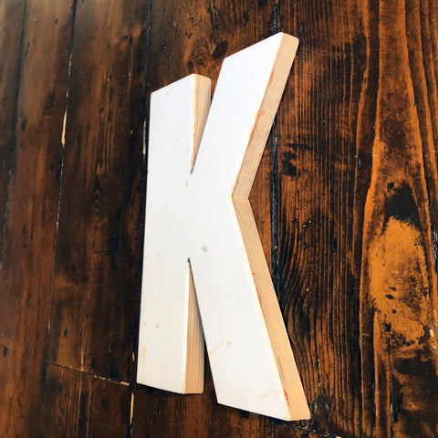 K - Medium Factory Shop Letter Ply Wood & Perspex