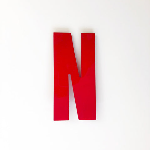 N - Medium Red Cinema Letter Type3