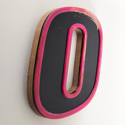 O or 0 - Medium Factory Shop Letter Ply Wood & Perspex