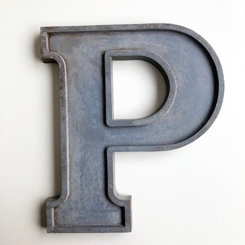 P - 12 Inch Silver Letter Metal