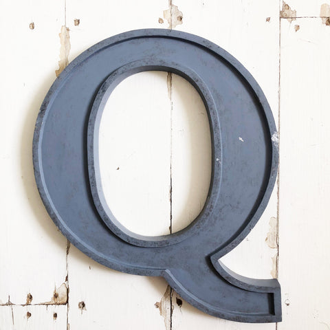 Q - 12 Inch Silver Letter Metal