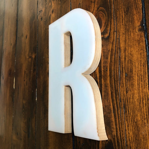 R - Medium Factory Shop Letter Ply Wood & Perspex