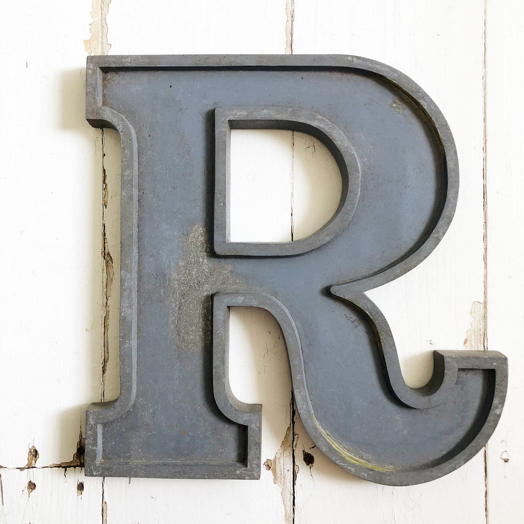 R - 12 Inch Silver Letter Metal