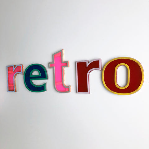 Medium Vintage Retro Shop 60s Letters