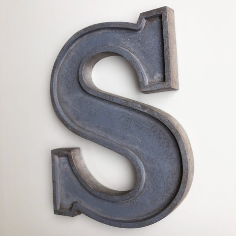 S - 12 Inch Silver Letter Metal