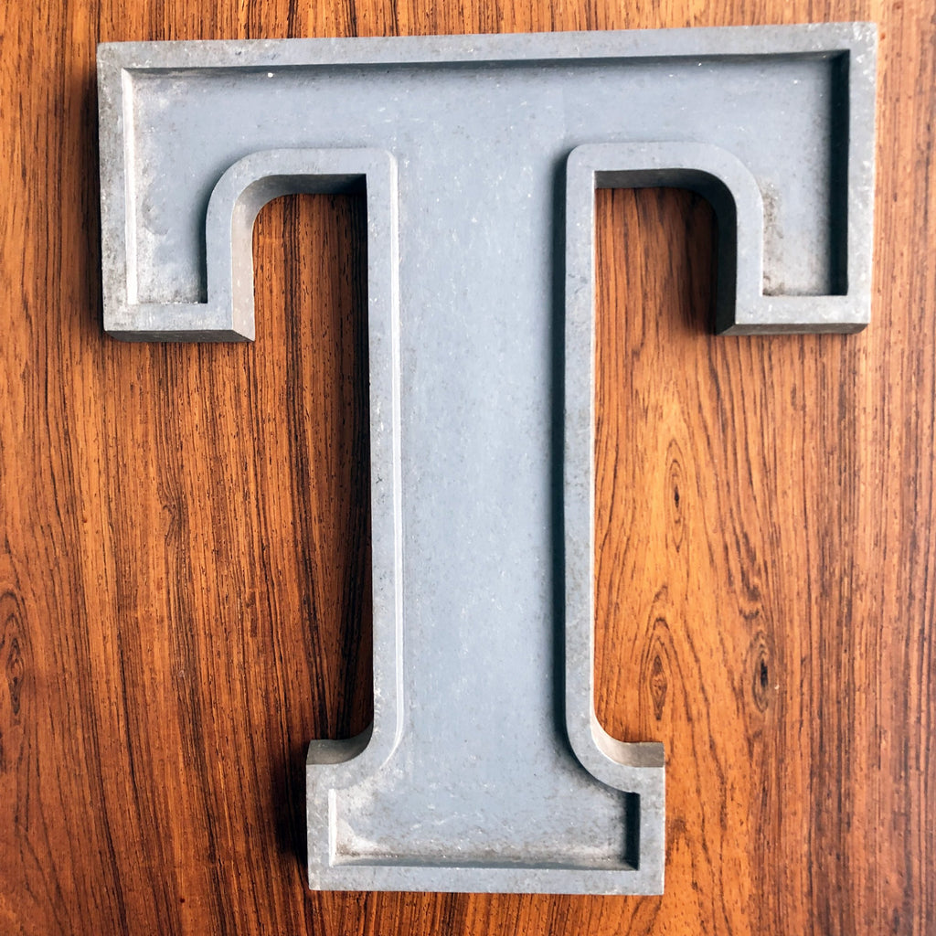 T - 12 Inch Silver Letter Metal